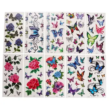 

20Pcs 3D Simulation Butterfly Pattern Tattoo Stickers Women Waterproof Stickers Temporary Tattoos Random Style