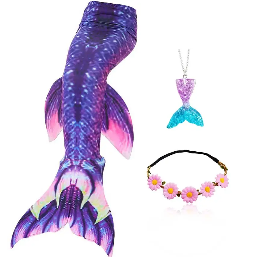 Girls Mermaid Tails for Swimming Mermaid Costume Cosplay Children Swimsuit Fantasy Beach Bikini can add Monofin Fin Halloween halloween costumes