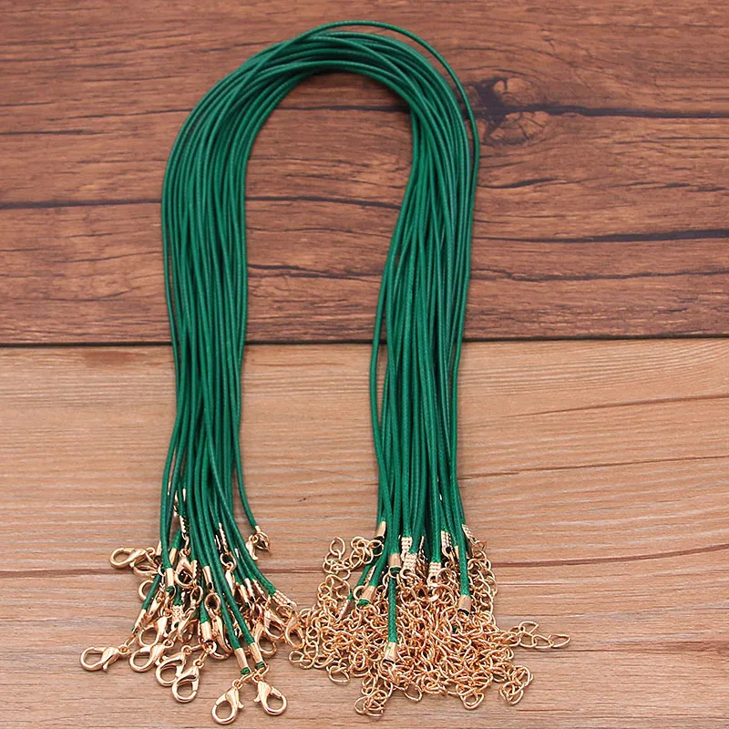 10PCS 1.5mm 16 Color Leather Cord Golden Lobster Clasp Adjustable Braided 45cm Rope For DIY Necklace Jewelry Making Findings 10PCS 1.5mm 16 Color Leather Cord Golden Lobster Clasp Adjustable Braided 45cm Rope For DIY Necklace Jewelry Making Findings