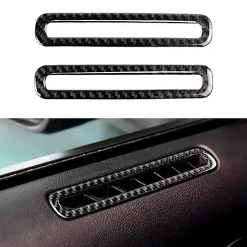 

1 Pair Car Real Carbon Fiber Door Air Outlet Vent Sticker Trim For Ford Mustang 2015 2016 2017 2018 AC Outlet Vent Molding Cover