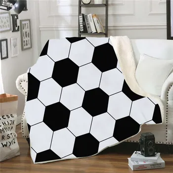 

3D Ball sports Sherpa Blanket Velvet Plush Throw Fleece Blanket Bedspread Couch Sofa Quilt Cover Travel Bedding Outlet Dropship