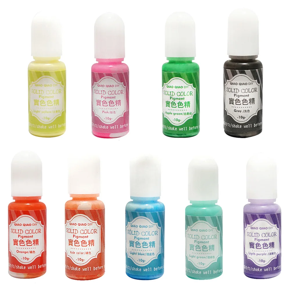 9pcs Portable Jewelry Making Liquid Pigment Handwork Paint Non Toxic Crafts Coloring Dye Home Decoration Art DIY UV Resin