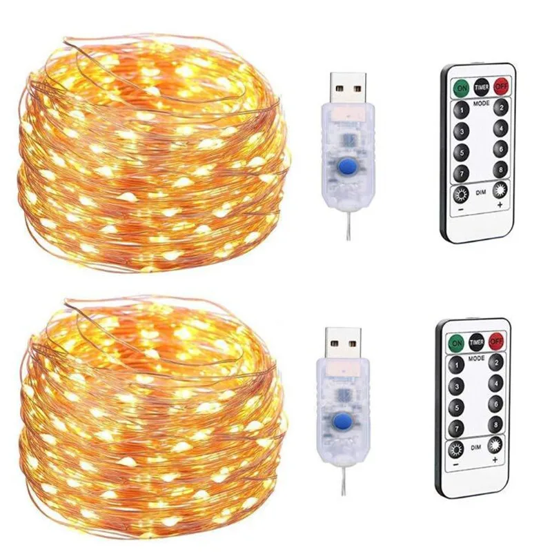 

2M 5M 10M 20M USB Remote Control LED String lights Holiday lighting Fairy Garland For Christmas Tree Wedding Party Decoration