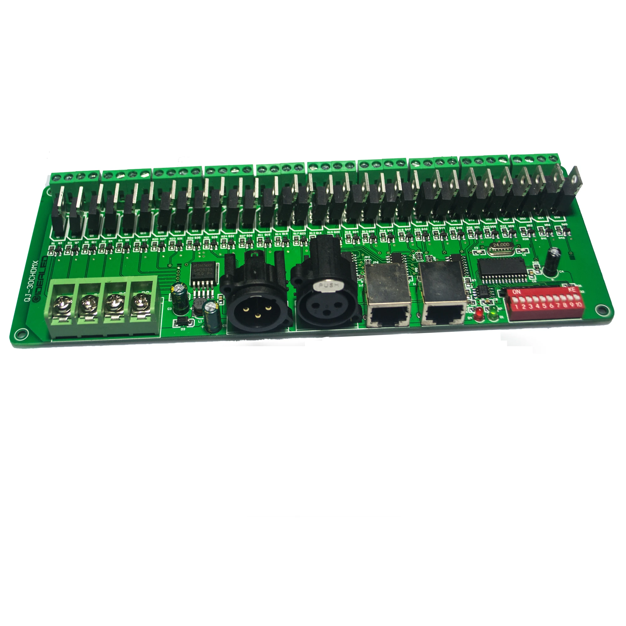 30 канальный DMX декодер с RJ45 и XLR вилкой 27 канальный DMX512 декодер для DC12V-24V RGB контроллер 60A dmx диммер