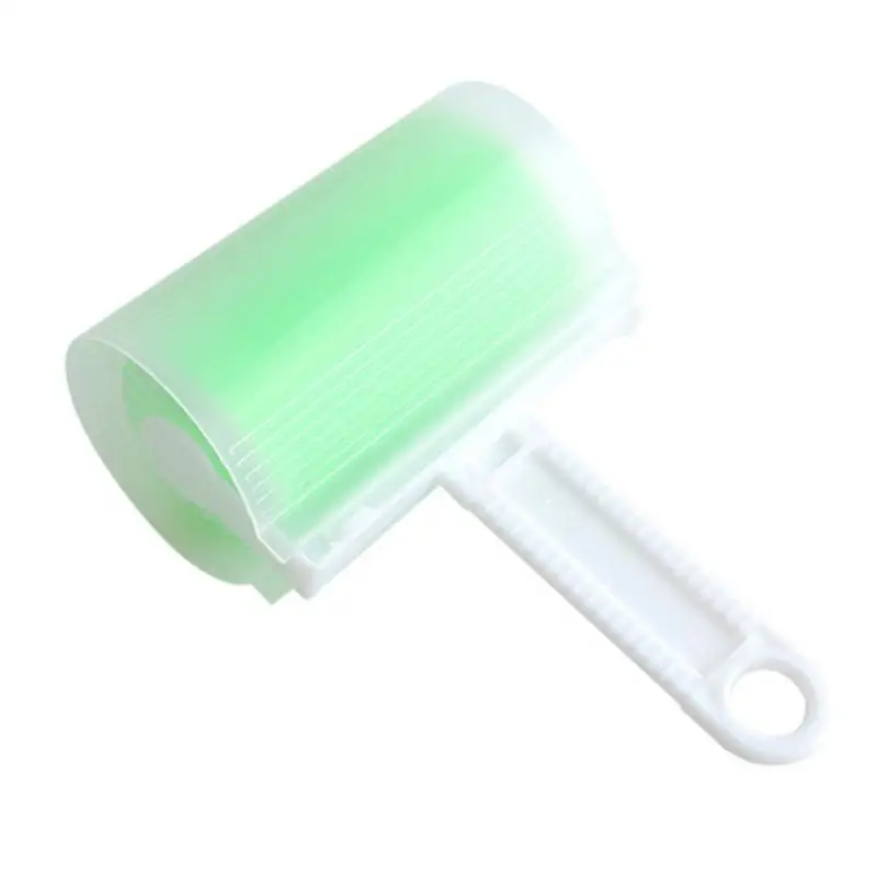 Green with cover 1 шт. портативный моющийся Пылезащитный фильтр барабан рулон липкое устройство для удаления волос Очиститель Щетка Для Чистки ворсинок ролики щетки - Цвет: Green with cover