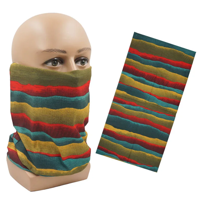mens scarf for summer Outdoor Travel Hair Headband Stripe Rainbow Color Breathable Face Bandana Mask Sun Protection Letter Flower Cycling Head Scarf man scarf Scarves