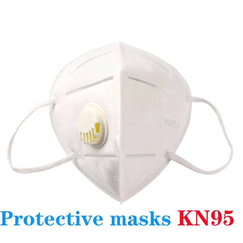 

1Pc Protection Mask KN95 Mask With Breather Valve Disposable White Dustproof Antifog Face Mask Civil Anti-droplet Mask for Mouth