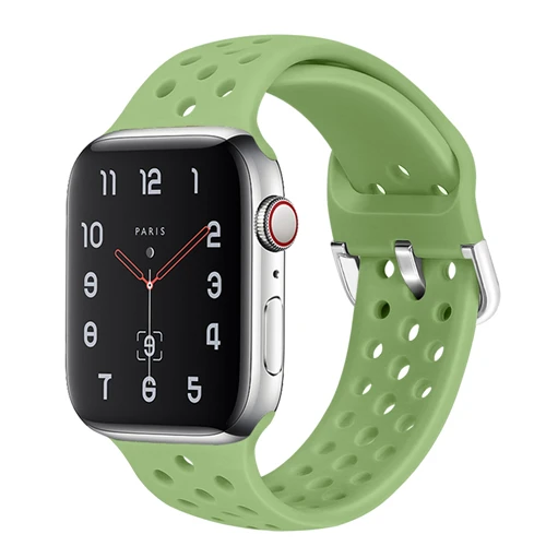 Ремешок для apple Watch 42 мм 38 мм iwatch 4 ремешка 44 мм 40 мм спортивный силиконовый дышащий Браслет apple Watch 4 3 2 1 Аксессуары - Цвет ремешка: Mint green