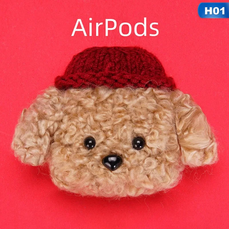 Для AirPods Pro беспроводной зарядный чехол вязаный прекрасный плюшевый анти-потеря защитный кожаный чехол милый Повседневный шерстяной набор Вязание