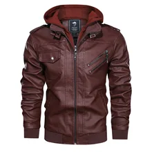 Мотоциклетная кожаная куртка, Мужская куртка из искусственной кожи на молнии, осенняя мужская кожаная куртка, свободное черное пальто