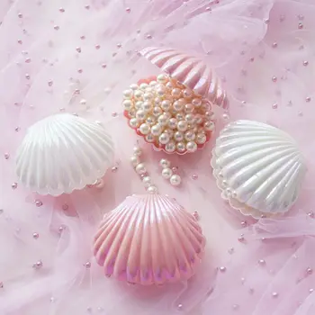 

Cute Seashelll Ring Box Small Wedding Engagement Jewelry Ring Display Gift Box Holder