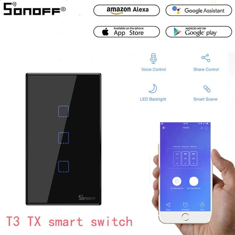 Смарт переключатель SONOFF T3 TX с поддержкой Wi Fi|Модули для умного дома| |
