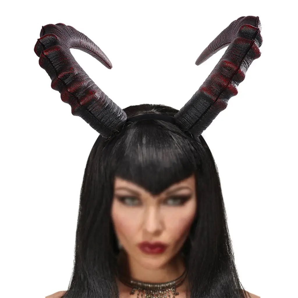 Devil Horn Headband Black Red Ox Horn Headband Dress Cosplay for Halloween Costume Cosplay OX Horns Devil Fancy Dress Accessory inflatable dinosaur halloween costume kids blow up fancy dress