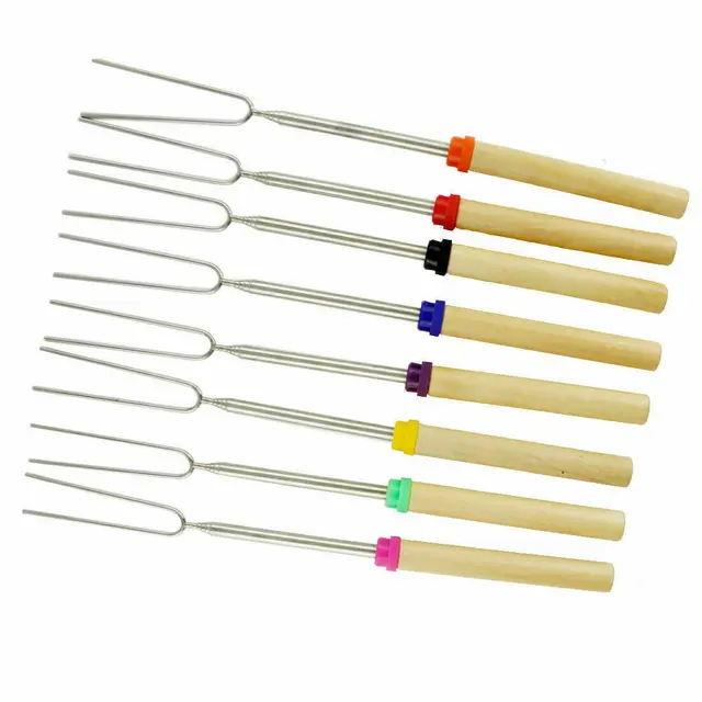 8X 32 ' Bbq Villák Teleszkópos Marshmallow Pörkölt Botok Nyársok Hot Dog Barbecue Szerszámok Fekete Tároló Táskával #40 - Image 4