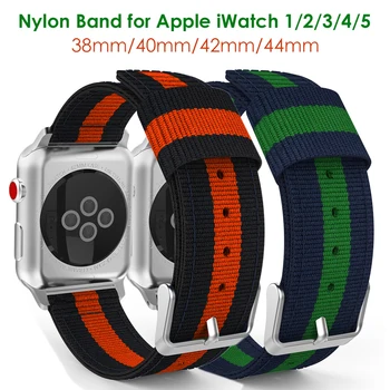 

Fine Woven Band Sport Strap for Apple Watch 42mm 44mm iWatch 38mm 40mm Women Men Series 5 4 3 2 1 Adjustable Replacement Nylon