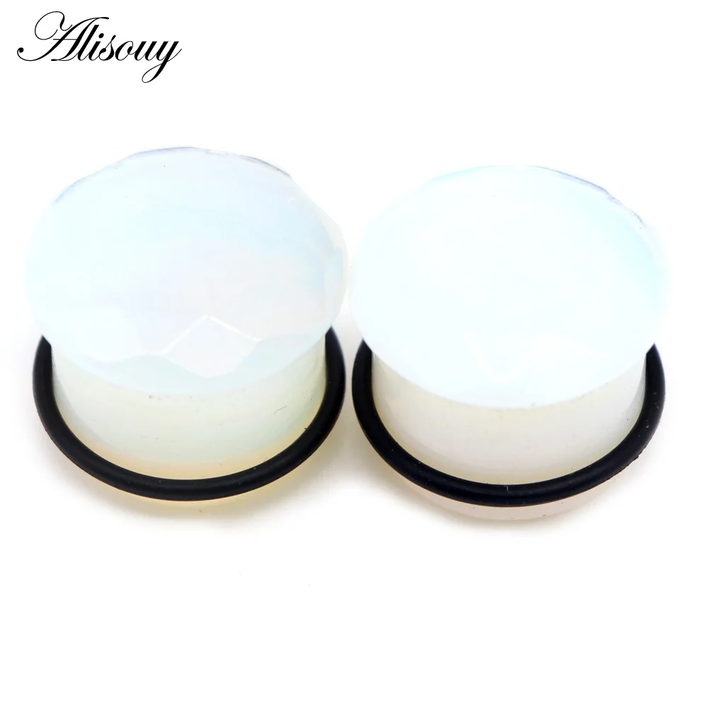 932A White Rhombus Alisouy, 2 шт., квадратные треугольные серьги-туннели, измерительные приборы, натуральный камень, пирсинг, пробки, расширитель для ушей, носилки, Сексуальные Ювелирные изделия для тела - Окраска металла: 932A White Rhombus