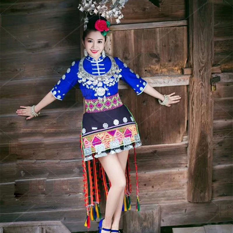15 Designs National Trend Miao Group Ethnic Fashion Costume n Hair  Accessories Minority Classical Dance Dress Stage Performance|Dresses| -  AliExpress