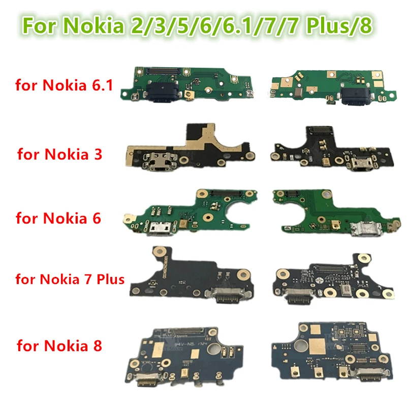 Зарядный порт для Nokia 2 3 5 6 1 7 Plus 8 портов зарядки микрофона USB разъем гибкий кабель