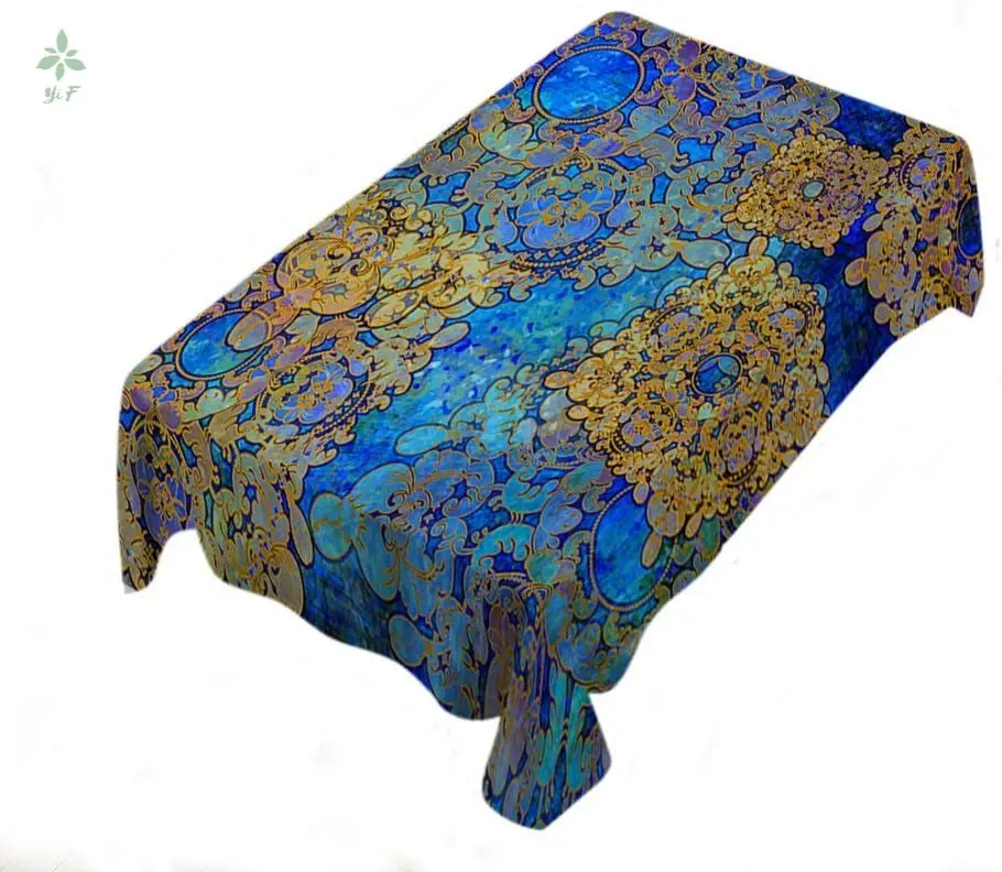 

Floral Pattern Exotic Flower Modern Vintage Geometric Square Circle Antique Tablecloth Rectangle Decor For Family Dining