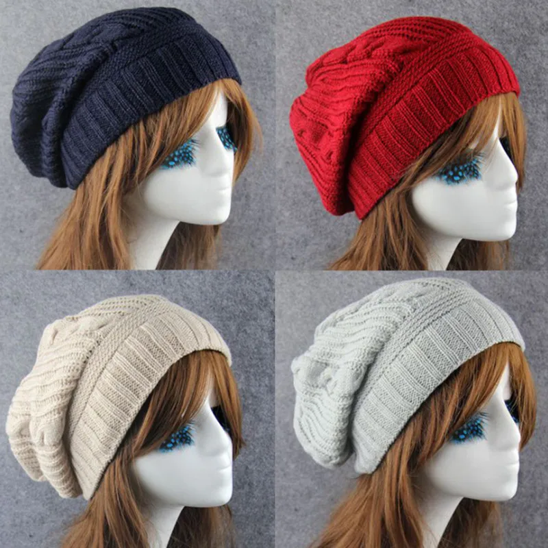 

New Korean Winter Hats For Women Men Bonnet Oversized Slouch Twist Hat Thick Warm Caps Mens Casual Knitted Beanie Cap