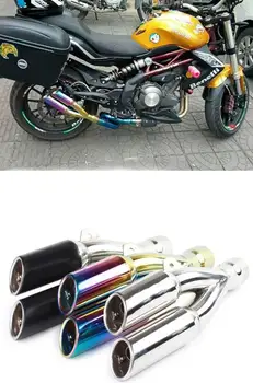 

51MM Motorcycle double mouth exhaust pipe for cf150 r25r3 Huanglong 250 MT07 Z900 k9 refit blast Street double mouth exhaust pi
