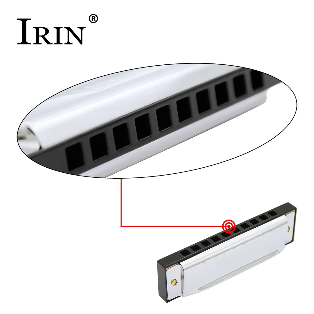 IRIN губная гармоника 10 отверстий 20 Тон Ключ C Блюз Джаз рок духовой музыкальный инструмент диатоническая арфа серебро/золото цвет