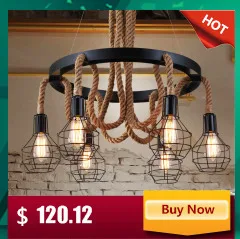 Промышленный винтажный подвесной светильник с веревкой, ретро подвесной светильник, lamparas colgantes, подвесной светильник, светильники для столовой