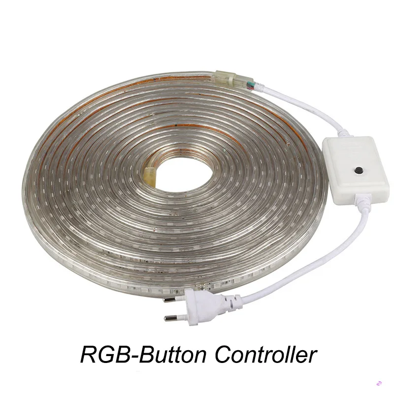 RGB Светодиодная лента 220 В, водонепроницаемая, для телефона, Bluetooth, приложение, дистанционное управление, затемняемый Светодиодный светильник, 60 светодиодный, s/m, 5050, светодиодная лента - Испускаемый цвет: A