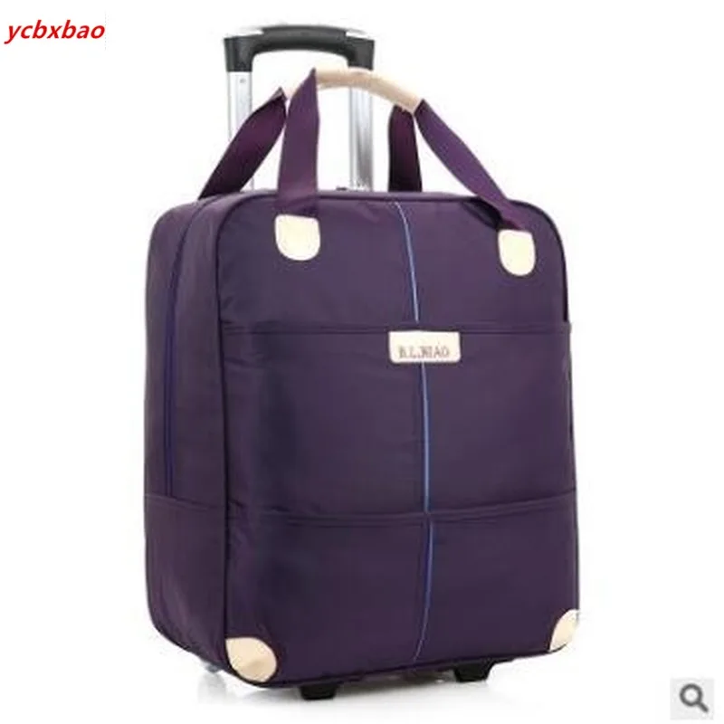 

Fashion Travel Trolley Bag with Wheels Women Men Unisex Luggage Bag on Wheel Suitcase Travel Duffle Oxford Travel Bag on Wheels
