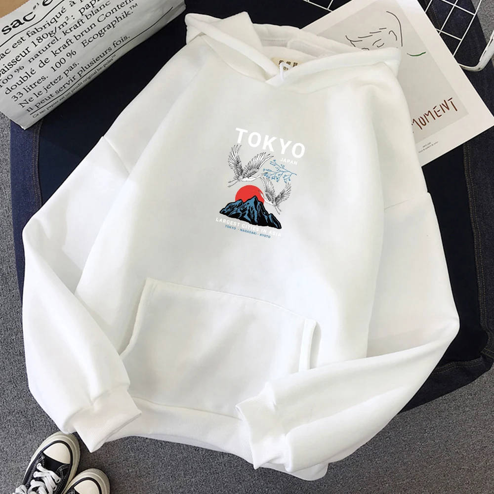 Женская толстовка с принтом Tokyo Sunrise зимняя уличная одежда в стиле Харадзюку худи