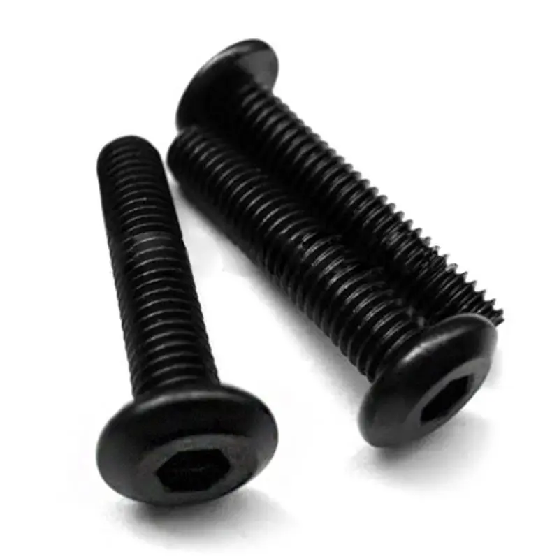 100pcs M5*10mm Flat Head Screw Bookcase Furniture Black Carbon Steel Hexagon Socket Head Screw