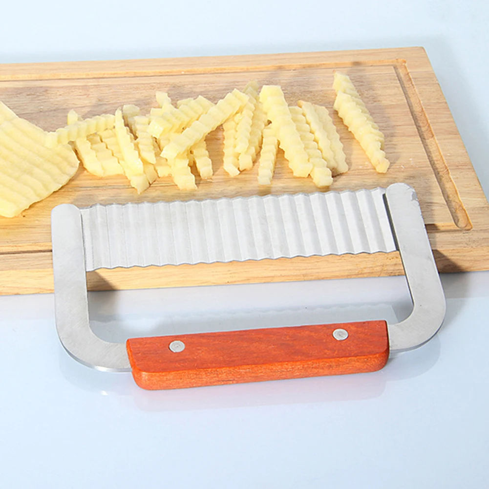 Волнистый гарнир картофель Овощной режущий инструмент фри слайсер Crinkle Cutter