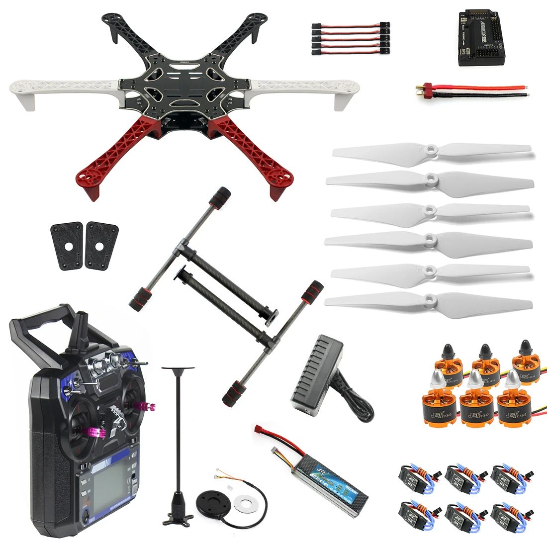 _ Полный комплект F05114-AW 6-axle Aircraft Kit F550 Hexa-Rotor Air Frame GPS APM Flight Control Flysky Мультикоптер RC