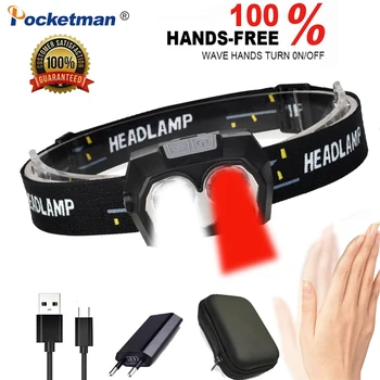 

8000LM Super Bright Body Motion Sensor LED Headlamp Induction Headlight USB Rechargeable Head torch lantern Waterproof Head lamp