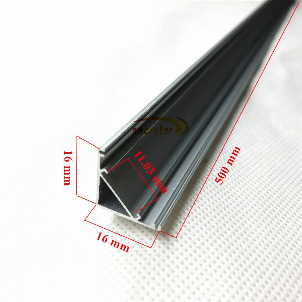 Smarstar 50 см в форме угловой алюминиевый профиль дымчатое покрытие прожектора 0,5 м алюминиевый канал для светодиодный ленты светодиодная подсветка свет#4