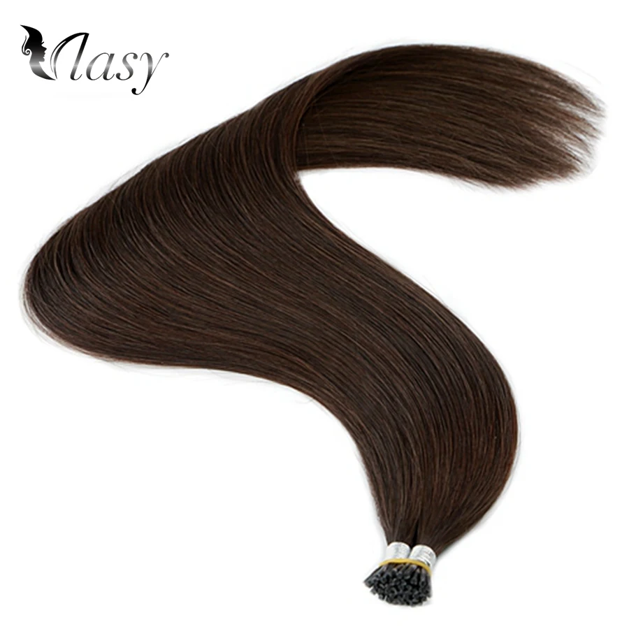 Vlasy 1g/s I Tip Hair Extensions Remy Fusion Stick Tip Hair Straight Double Drawn Keratin Pre Bonded Human Hair 20'' 28'' - Цвет: #4