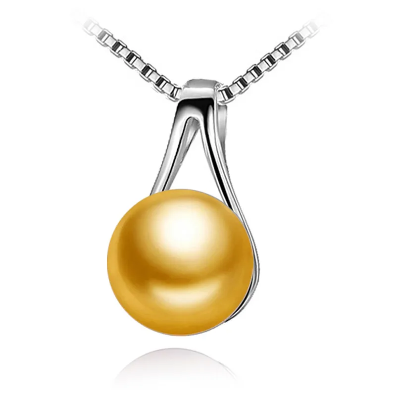 FENASY, модный бренд, ювелирное изделие, хорошее ювелирное изделие, натуральный камень, подвеска, Пресноводный Жемчуг, ожерелье, Стерлинговое Серебро 925 пробы, ювелирное изделие, ожерелье - Цвет камня: D golden pearl