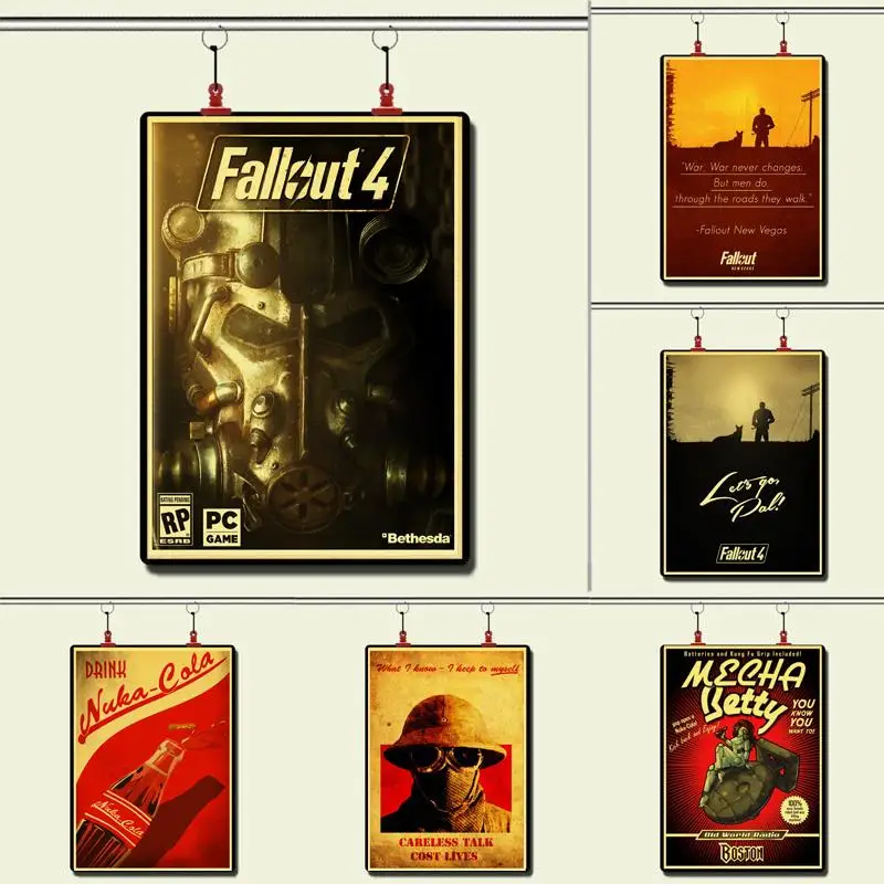Fallout 234 Nuka Cola Vintage Paper Poster Wall Painting Home Decoration 42X30 CM 30X21 CM
