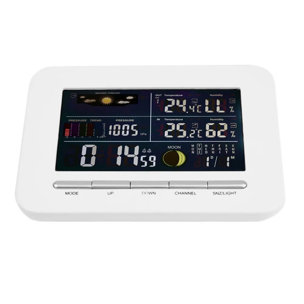 

Wireless Professional Weather Station Indoor Outdoor Thermometer Humidity with Color Display Screen EU Plug