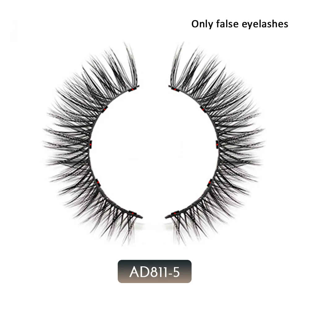 AD811 5 Magnetic Eyelashes natural False Eyelashes Magnet Lashes Magnetic Liquid Eyeliner& Magnetic False Eyelashes& Tweezer Set - Цвет: AD811