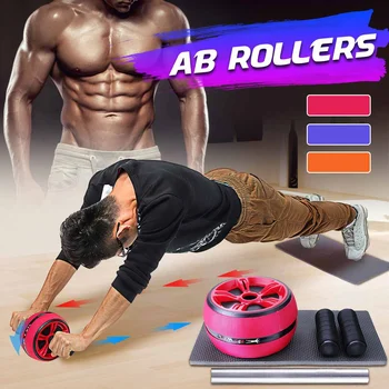 

AB Roller Abdominal Wheel Training Waist Leg Workout Exercise Home Gym Fitness Equipment Non Slip AB Rollers Exerciser Knee Mat