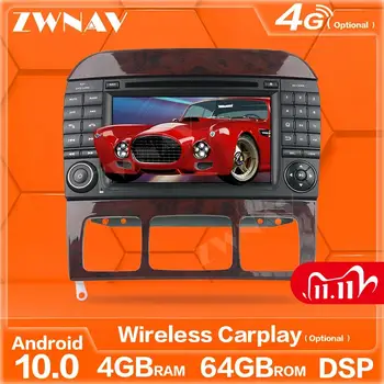 

wireless carplay Android player screen For BENZ S-Class W220 S280 S320 S350 S400 S43 GPS Navigation Audio Radio stereo head unit