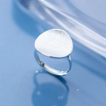 

Real 925 Sterling Silver Scrub Round Ring For Fashion Women Trendy Fine Jewelry 2019 Minimalist Accessories Gift