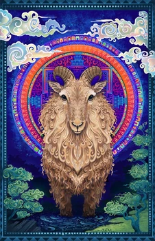 

JMINE Div 5D Colorful Sheep Tree Full Diamond Painting cross stitch kits art High Quality Animal 3D paint by diamonds