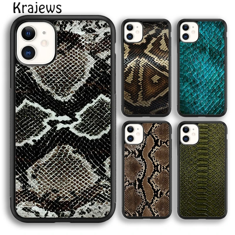 Krajews змеиной кожи Текстура Мода чехол для телефона iPhone 5s 6s 7 8 plus X XS XR 11 12 pro max Samsung