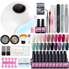 Маникюрный набор Гель-лак для ногтей Набор для маникюра Гель-лак 36 Вт УФ светодиодная лампа сушилка с 20 цветами Гель-лак для маникюра Набор инструментов