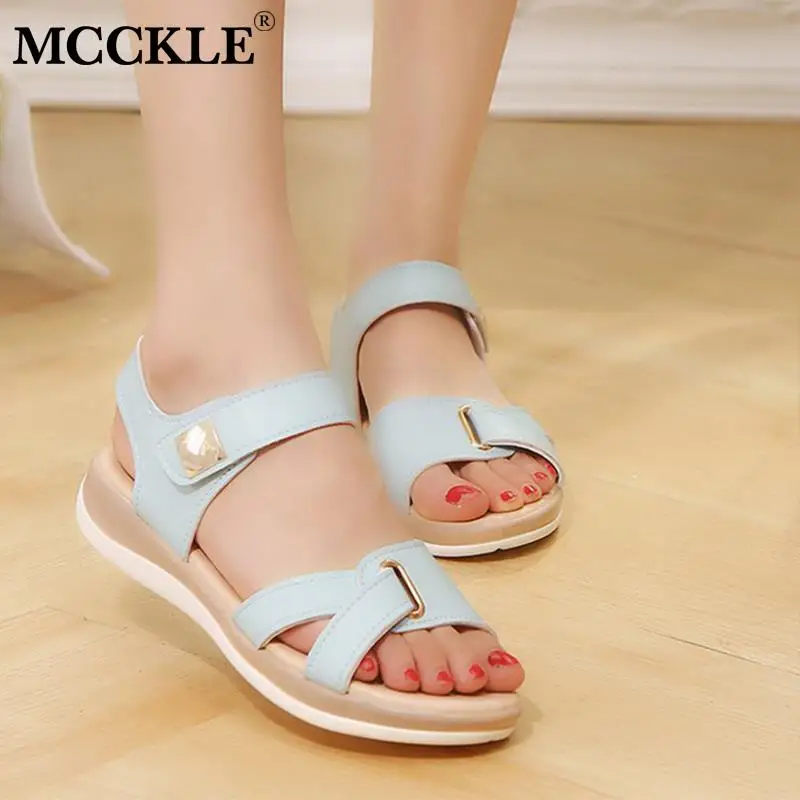 

MCCKLE Women's Hook&Look Sandals Women Summer Fashion Casual Shoes Woman Gladiator Roman Female Platform Ladies 2020