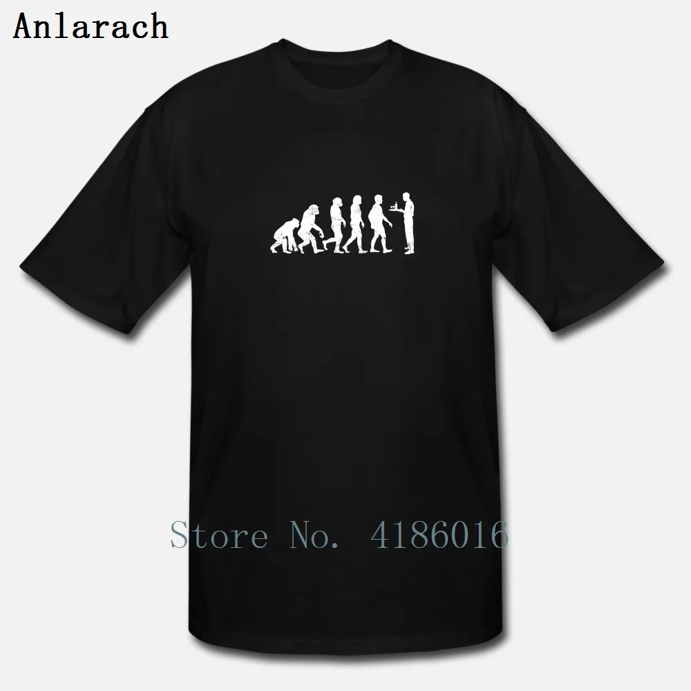 

Restaurant Waiter Evolution T Shirt Spring Cotton Family Character Vintage Size S-5xl Breathable Fitness Shirt