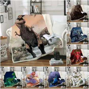 

Bedding Outlet Dinosaur Fluffy Blanket Jurassic Soft Blanket Boys 3D Animal Sherpa Blanket Tyrannosaurus Bedding Cobertor