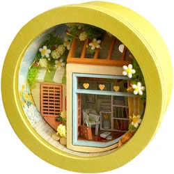 Maison de poupée en bois pour enfants, jouets de bricolage, cabane, décoration de maison faite à la main, cadeaux d'anniversaire pour enfants, boîte de jardin de fleurs créative 